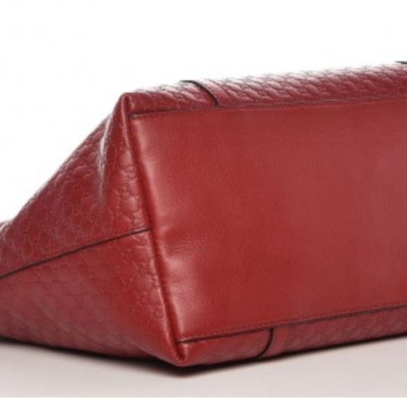 Gucci Soft Microguccissima Dome Satchel in Red NEW W DUST BAG - Picture 6 of 12